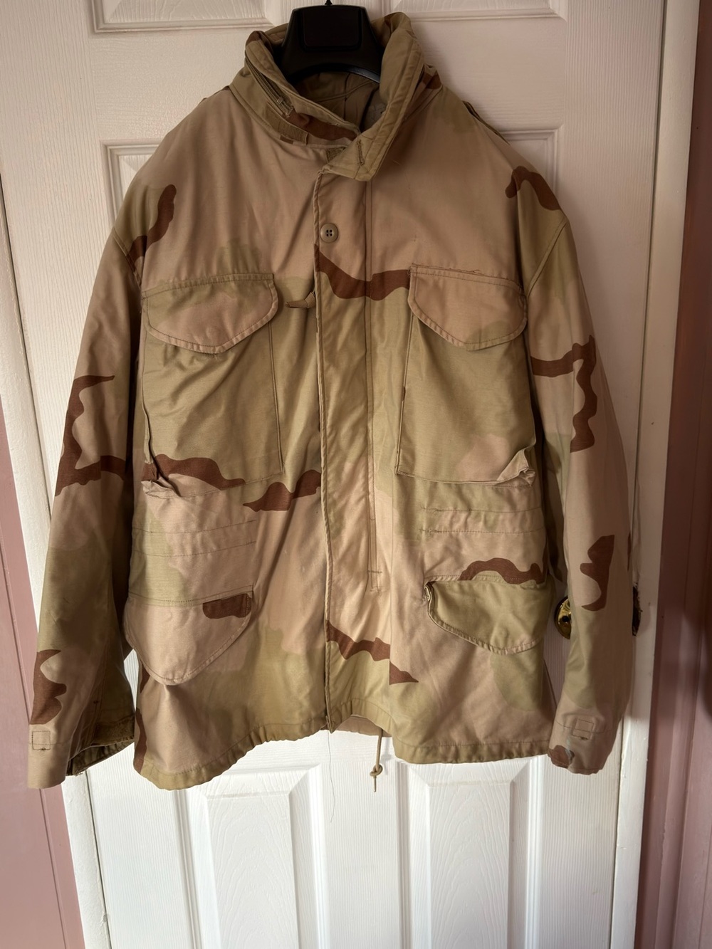 Military VTG 80s Desert Camo 4 Pattern M-65 Cold Weather Field Coat Medium